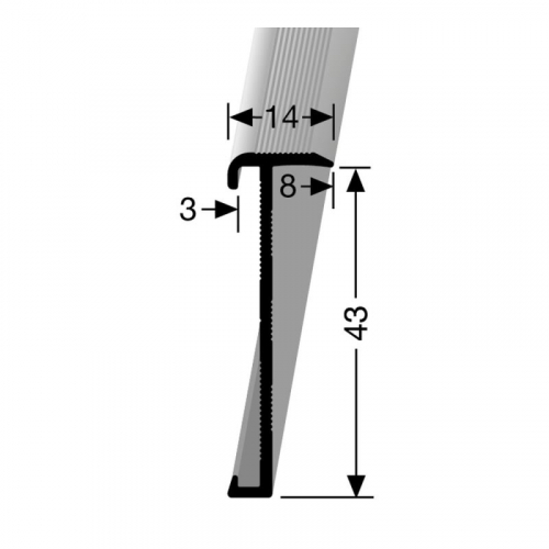 Trapprofiel voor PVC tot 3mm ZWART 3MTR - Afbeelding 2